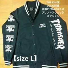 THRASHERLOGO刺繍両腕プリントスタジャン プリントスウェットスタジャンのサムネイル