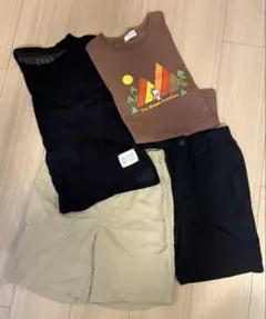 【130 まとめ売り】UNIQLO 撥水 パンツ ×2 半袖 Tシャツ ×2