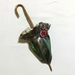 アンティーク調 傘モチーフ 壁掛けオブジェ クレイアート アンブレラ 