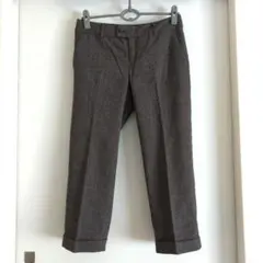 ALPHA CUBIC グレー系 チェック柄 クロップドパンツ