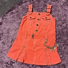 べべ ラメ入り ジャンバースカート 95cm LOVEチャーム付き