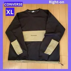 セール❣️CONVERSE コンバース長袖トレーナー 黒異素材Right-on