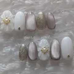 【現品販売】韓国風 フラワー マグネット オーバル35468 おまけ4点付き♡