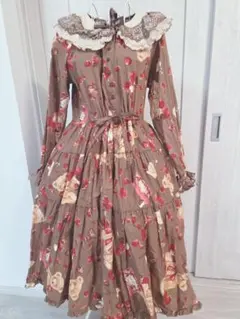 美品 alcali×misako aoki ローズキャットロングワンピース - メルカリ