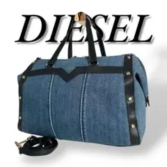 DIESEL ディーゼル ボストンバック 2way スタッズ 00s y2k 紺 DIESEL ミニボストン デニム スタッズ y2k ハンドバッグ 旅行 - メルカリ