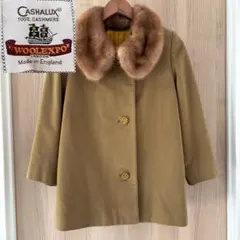 WOOLEXPO カシミヤ100%　ファー　フォックス　ジャケッコート