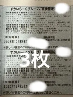 すかいらーく25%OFF券　12月末