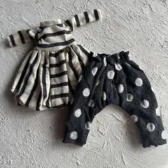 ブライスアウトフィット作家様ストライプドレスとドットパンツセット