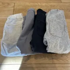 ズボン、パンツ、裏起毛、サイズ調整、黒 グレー ベージュ4点セット