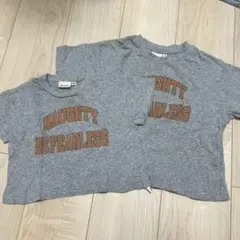 Tシャツ　半袖　綿100% グレー　80・100センチ　1歳〜3歳　おそろい