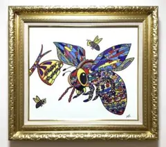 F10号】ジミー大西（honeybee）手描き作品/表裏サイン有/油彩/高級額