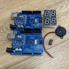 Arduino UNO 互換機ボード 2枚と部品セット