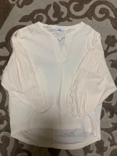 JEANASIS クリーム色 Vネック 長袖シャツ