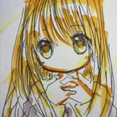 新作。手描きイラスト。ハガキサイズ。学生の女の子