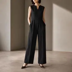 HEVE ハートネックオールインワン 新品] 26SS Heve へイヴ ハートネックオールインワン 38 ブラック