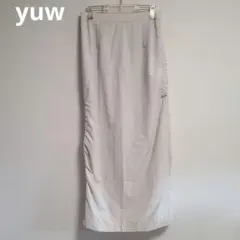 ユウ yuw ナイロンスカート ドロストデザインスカート ロング ナロースカート