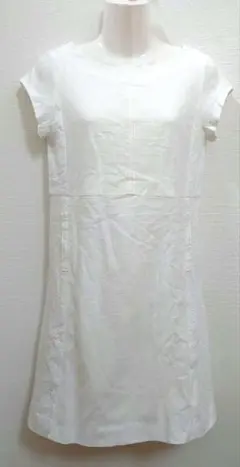 エフデ フレンチスリーブワンピース 半袖ワンピース コットン×レースワンピース