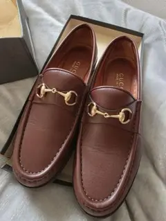 GUCCI ブラウンレザー ローファー　付属品付き