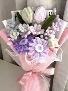 モールフラワー パープルの花束 プレゼント