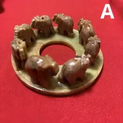 天然大理石の幸運の象のお香立て。