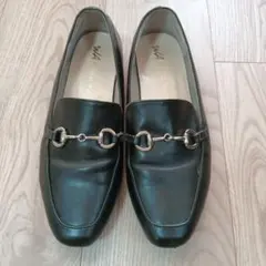 ブラック ローファー 金具付き