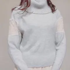 Snidel グレー タートルネックセーター