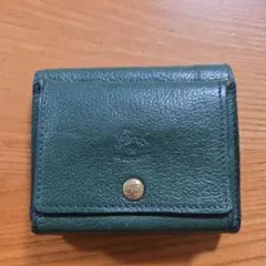IL BISONTE ダークグリーン レザー 三つ折り財布