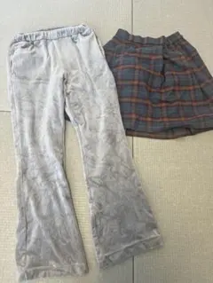 コーデュロイパンツ＆デニムスカートセット