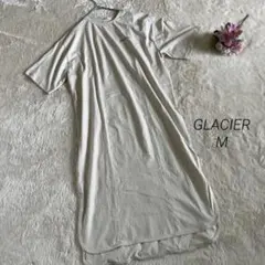 a2011【グラシア】半袖 シャツワンピース ロング 英字プリント M 普段着