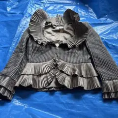 グレー プリーツショートジャケット