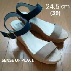 【美品】SENSE OF PLACE　ウェッジソールサンダル　サイズ24.5㎝のサムネイル