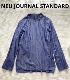 NEU JOURNAL STANDARDストライプバンドカラーブラウス シャツ