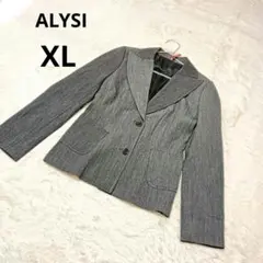 ALYSI アリジ アート柄中綿ブルゾン　ジャケット　黒　シワ加工　イタリア製 ALYSI アリジ アート柄中綿ブルゾン ジャケット 黒 シワ加工