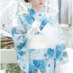 y様】 tika 浴衣 帯セット 水色 花柄 - メルカリ