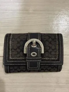 Coach ブラック 三つ折り財布