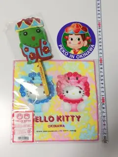 沖縄　ご当地キティ シーサー ペコちゃん　ゴーヤ 扇子 OKINAWA 日本限定