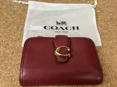 COACH バーガンディ 二つ折り財布 保存袋付き