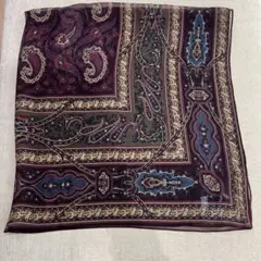 Ralph Lauren シルクシフォンスカーフ ペイズリー柄　パープル系