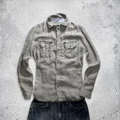 linen zip pocket shirt beige 00s archiveのサムネイル
