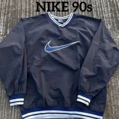 90s-00s】NIKE プルオーバーナイロンジャケット　刺繍ロゴ ピステ L