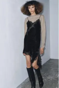 サテンドレス ロングワンピース