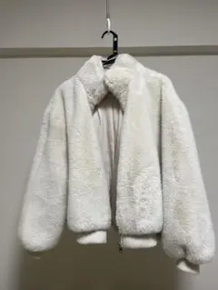 ZARA ホワイト ファーコート もふもふ 白 アウター