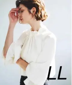 ルイルエブティック【美品】パールデザインブラウス　XL