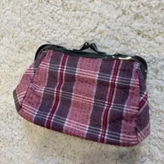 がま口の中にがま口　コインケース　小銭入れ　マルチケース　チェック柄