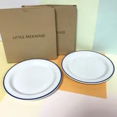 新品！LMリトルマーメイド プレート平皿 中ブルーライン2003非売品のサムネイル