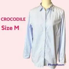 【used】CROCODILE 後身頃レースブルーストライプチュニック Mのサムネイル