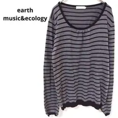 2.8 アースミュージックアンドエコロジー 長袖 ニット 薄手 リブ アンゴラ