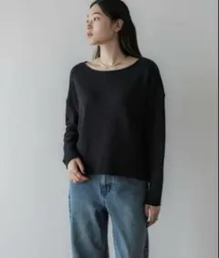 crewre 2wayラフインレーボートネックロンT