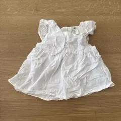 H&M ホワイト フリルシャツ 6-9M