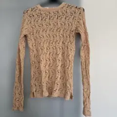 ダ*ダ様 ADAMETROPÉ Y&O ベージュ レース長袖トップス